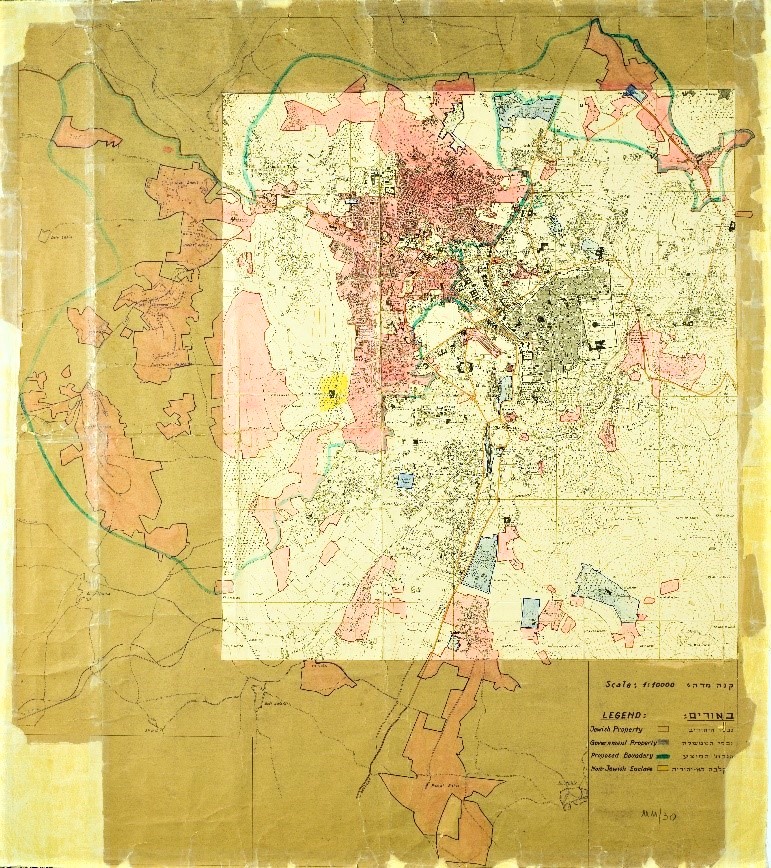מפת הסוכנות היהודית לחלוקת ירושלים  (MM\30)